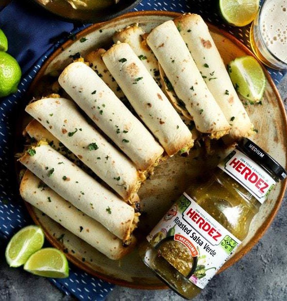 Creamy Salsa Verde Chicken Baked Taquitos thumbnail image