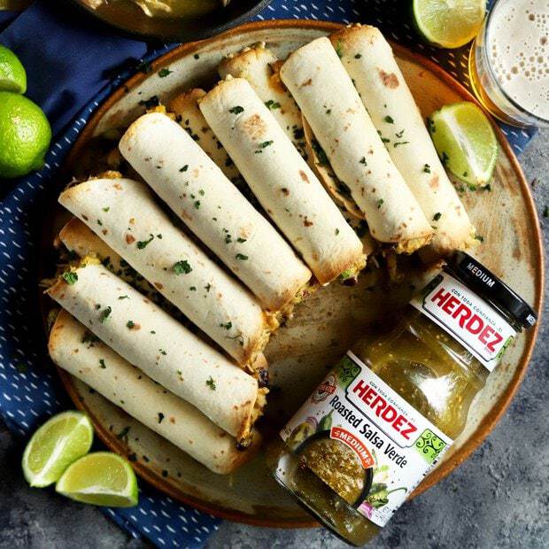 Creamy Salsa Verde Chicken Baked Taquitos thumbnail image