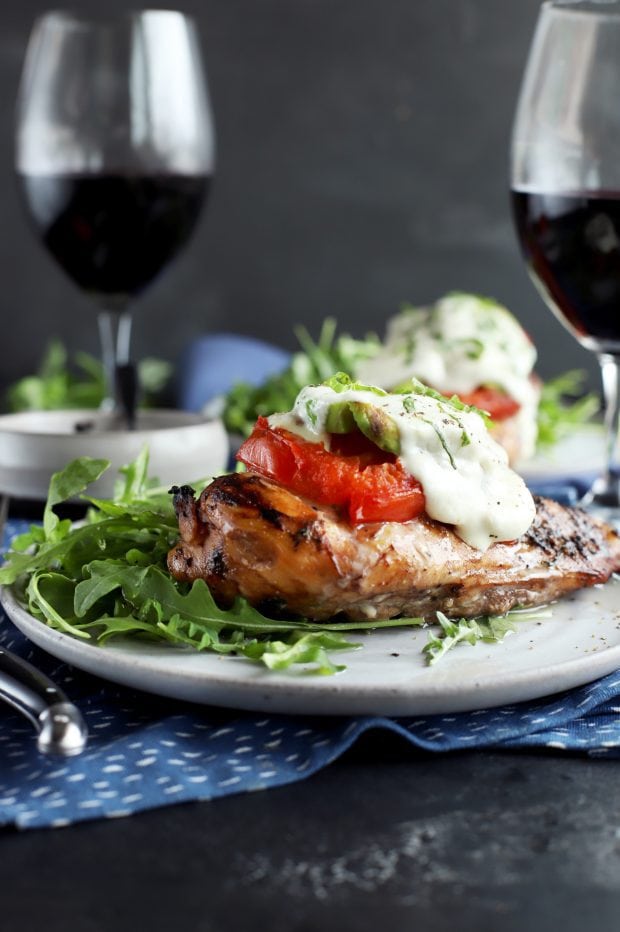 Grilled chicken for dinner on a plate