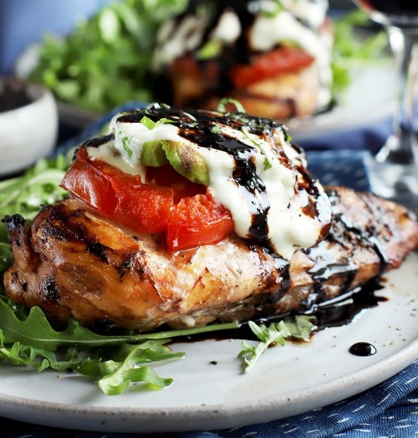 Grilled avocado caprese chicken thumbnail image