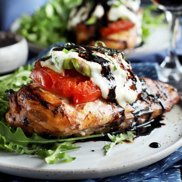 Grilled avocado caprese chicken thumbnail image