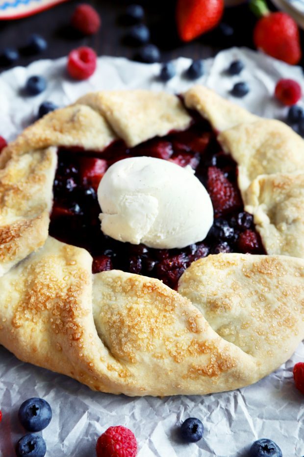 Raspberry Blueberry Strawberry Galette for Memorial Day