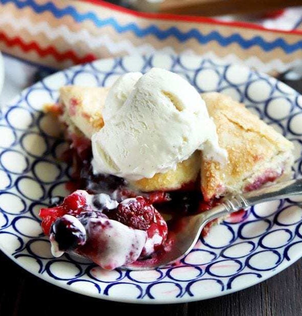 Thumbnail image of a raspberry blueberry and strawberry galette