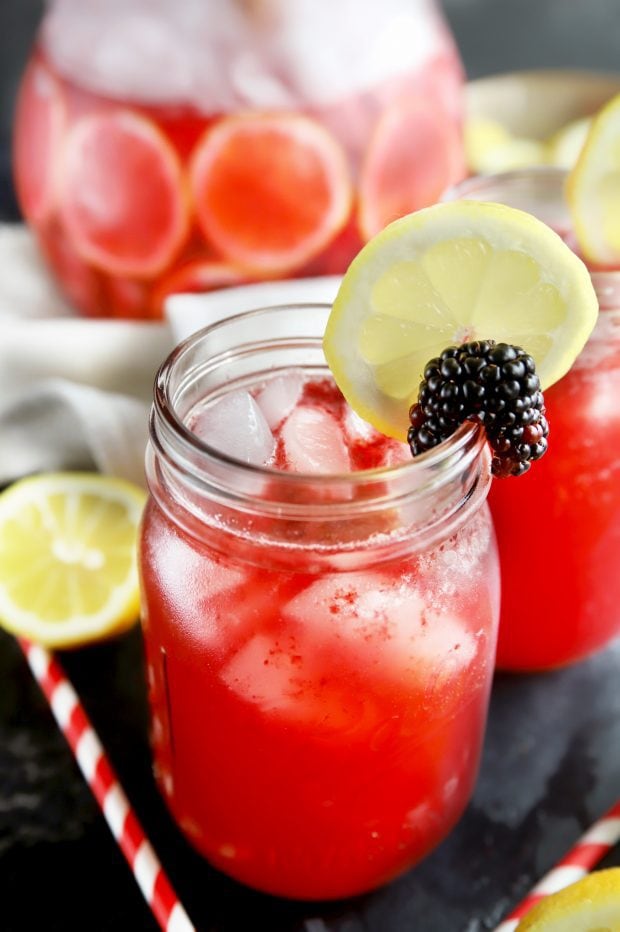 Summer cocktail in mason jars