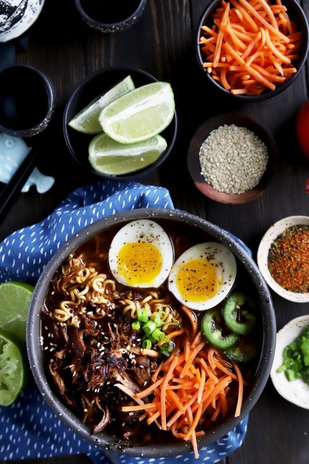 Asian meal served in a bowl