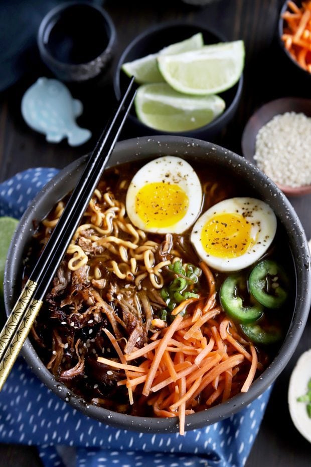 Homemade ramen soup in a bowl