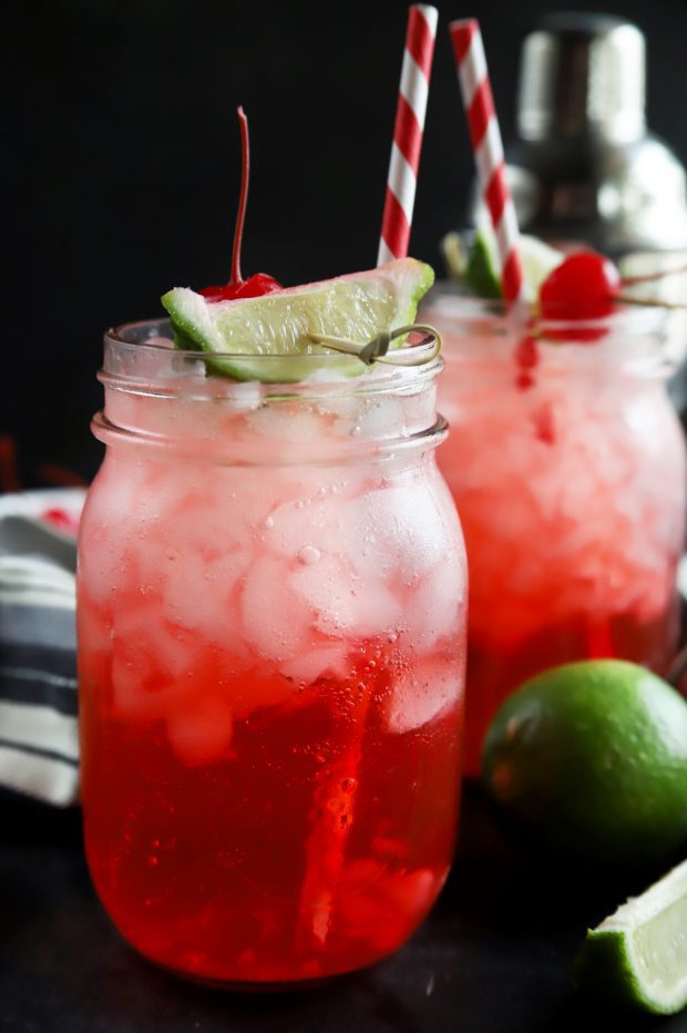 Summer cherry and lime cocktails