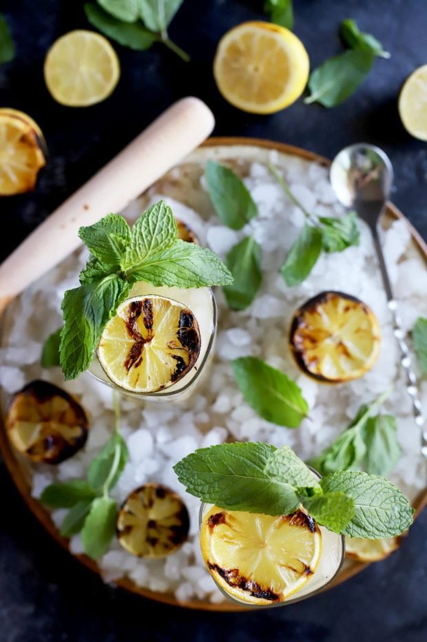 Grilled citrus mojito cocktail