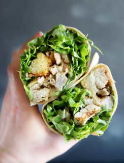 Healthy caesar salad chicken wrap from Copper Pot in Denver