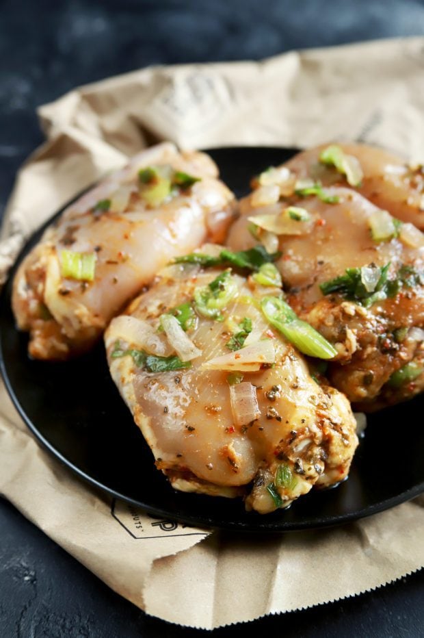 Marinated chicken thighs from Sprouts Farmer's Market