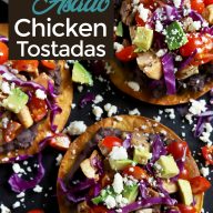 Pollo Asado chicken tostadas Pinterest image