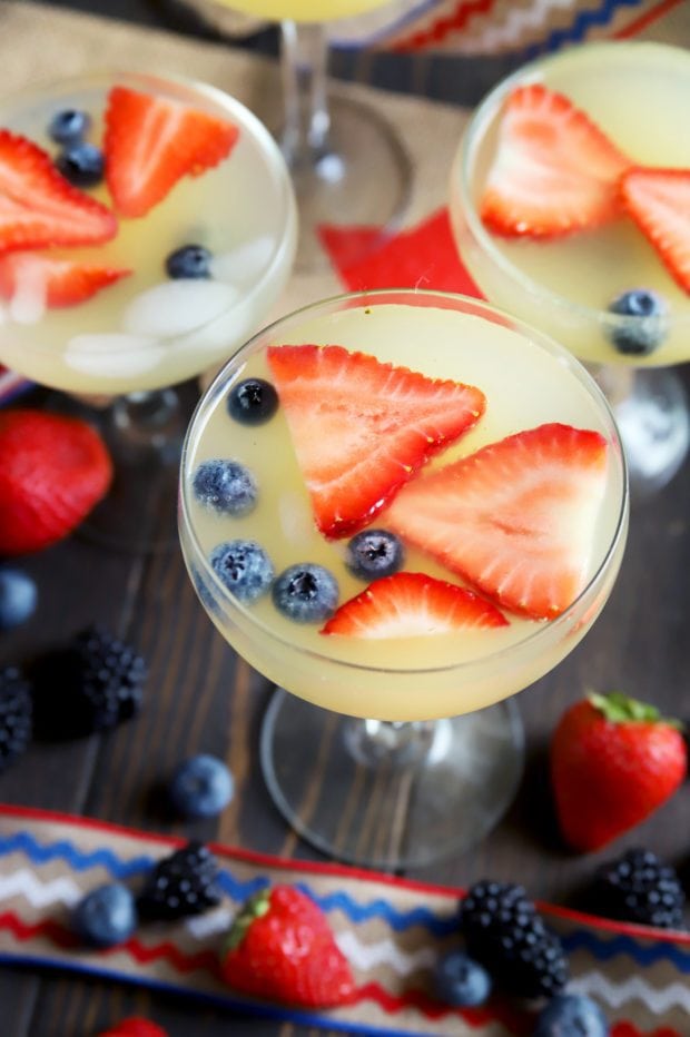 Red white and blue brunch punch for Independence Day