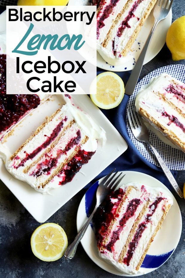 Blackberry lemon icebox cake Pinterest image