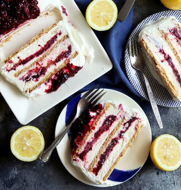 Blackberry lemon icebox cake thumbnail image