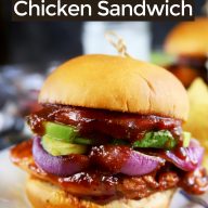 Spicy BBQ Chicken Sandwich Pinterest image