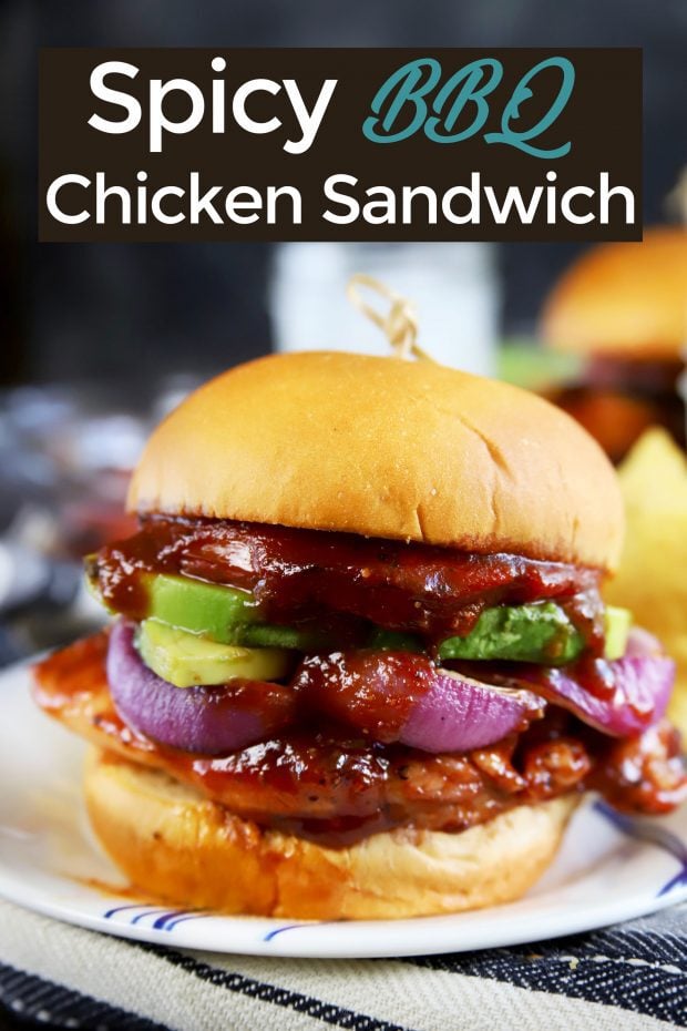 Spicy BBQ Chicken Sandwich Pinterest image