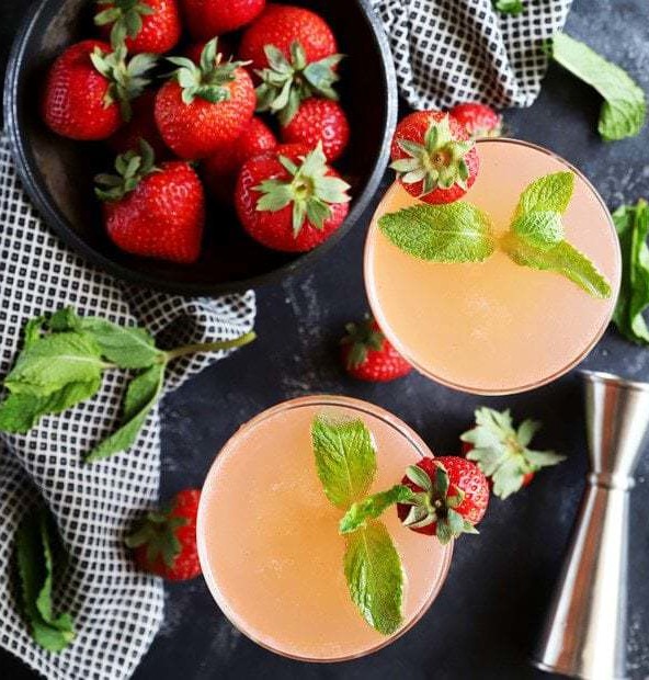 Strawberry mint vodka gimlet thumbnail image