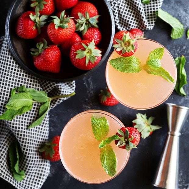 Strawberry mint vodka gimlet thumbnail image