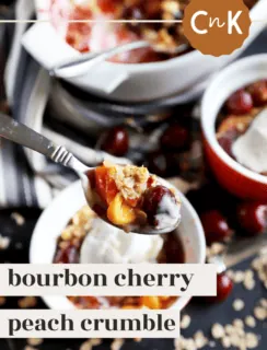 bourbon cherry peach crumble pinterest photo