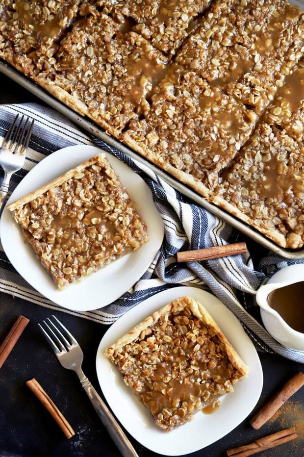 Slices of fall fruit pie