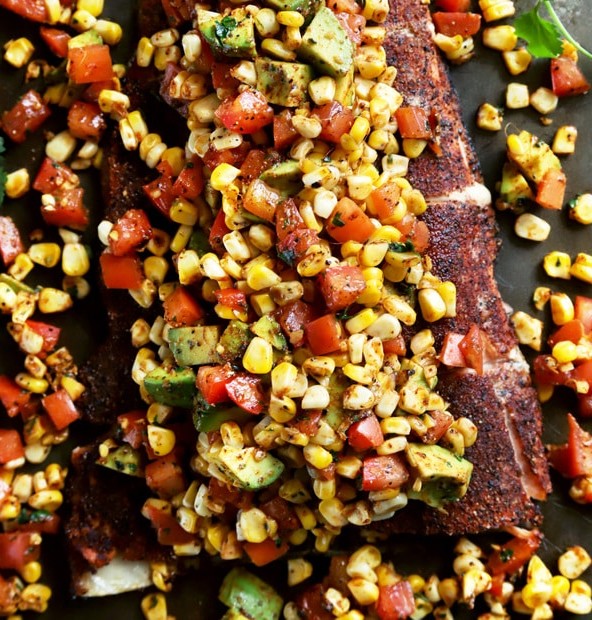 Grilled Salmon with Corn Avocado Salsa thumbnail image