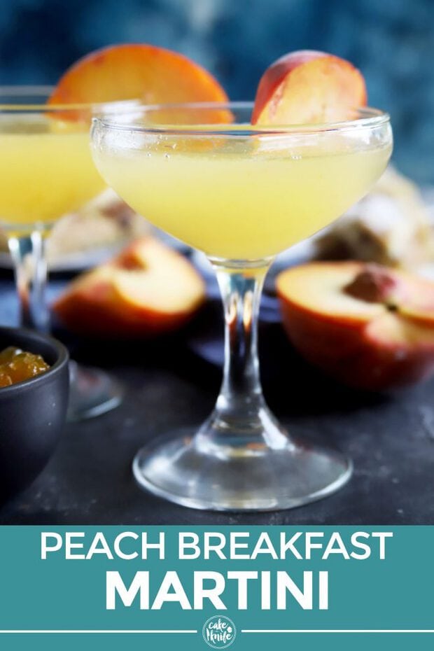 Peach breakfast martini Pinterest image