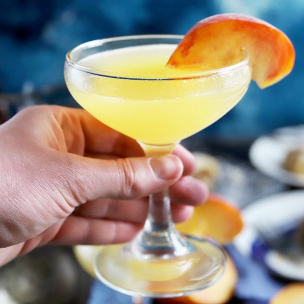 Thumbnail image of peach breakfast martini