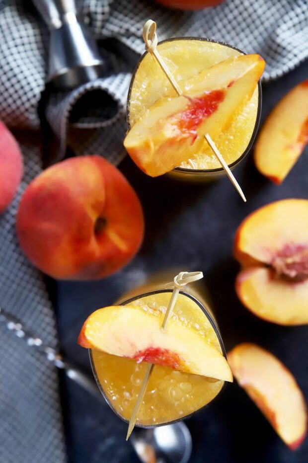 Summer cocktails in highball glasses