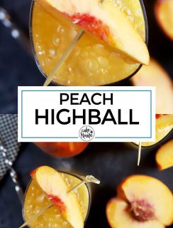 Peach highball cocktail Pinterest image