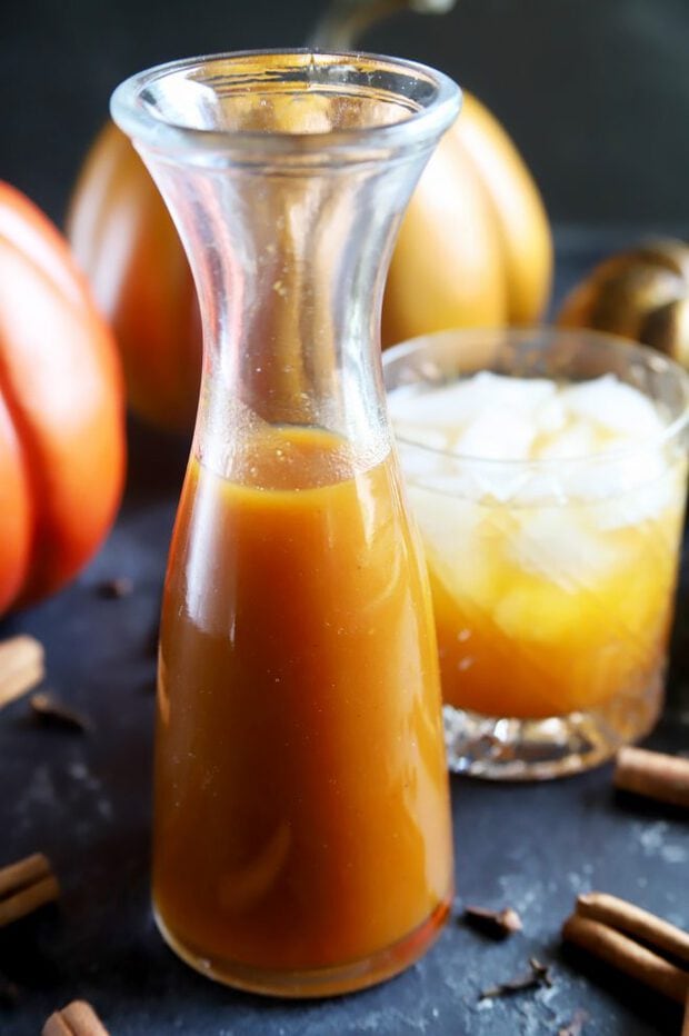 Pumpkin flavored syrup and cocktails