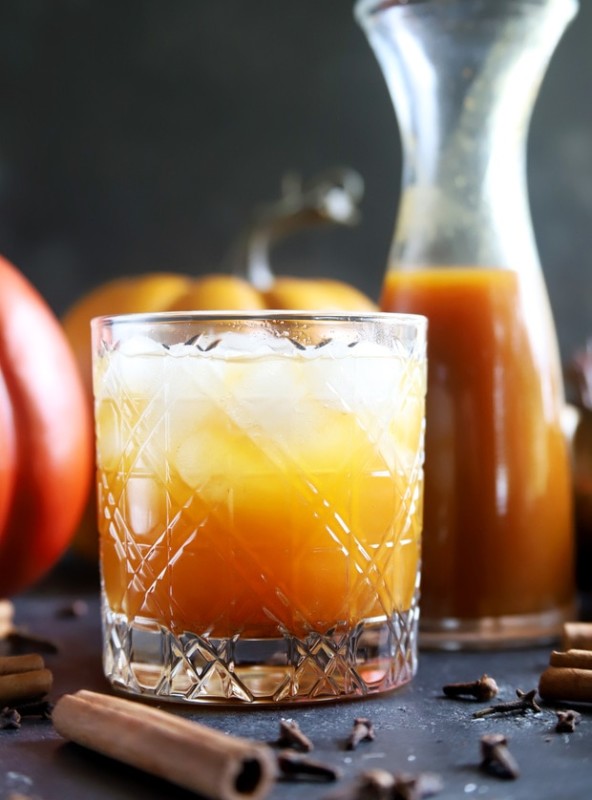 Pumpkin cocktails and syrup