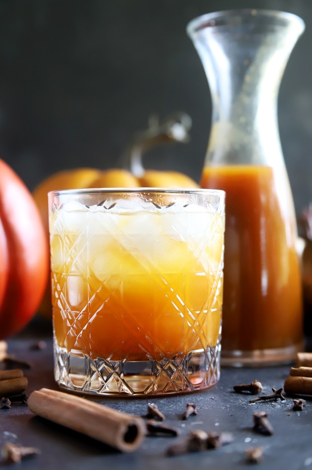 Pumpkin cocktails and syrup