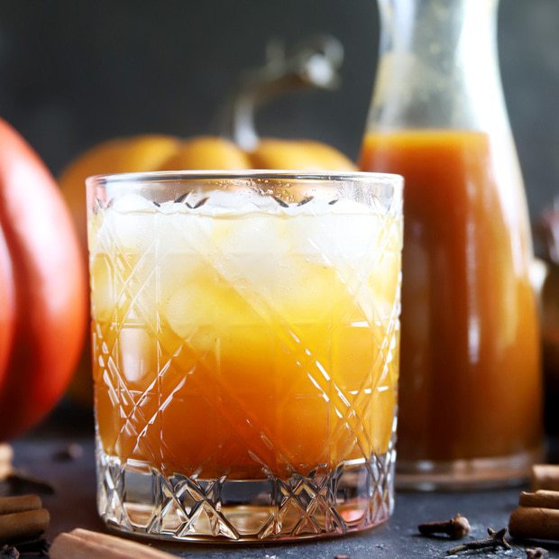 Pumpkin spice simple syrup cocktail thumbnail
