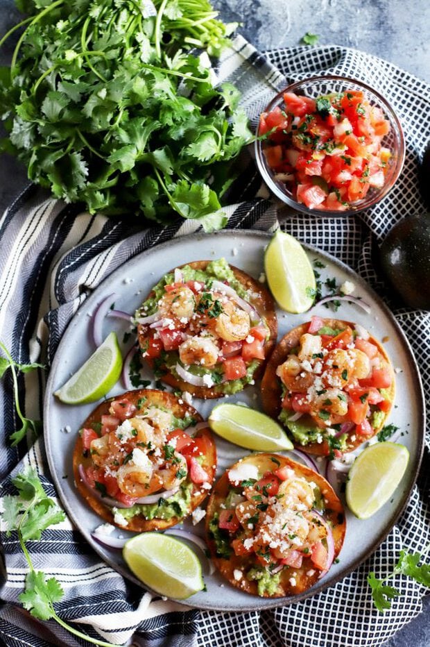 Overhead shot of tostadas