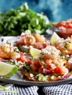 Thumbnail image of honey lime shrimp tostadas