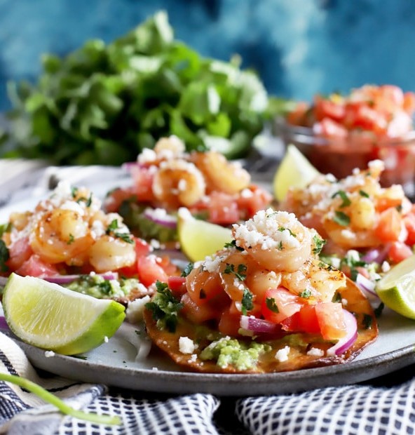 Thumbnail image of honey lime shrimp tostadas