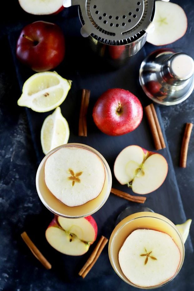 Overhead photo of sidecar cocktails