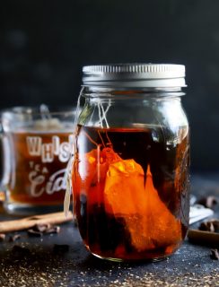 Infusing bourbon in a mason jar