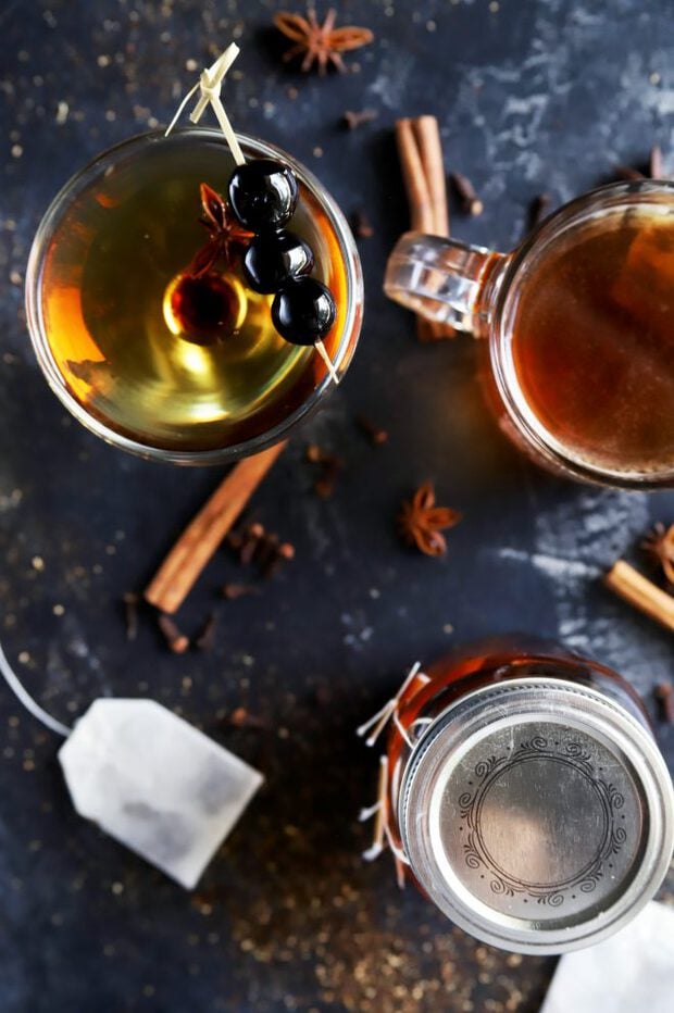 Infusing bourbon with chai tea with a Manhattan