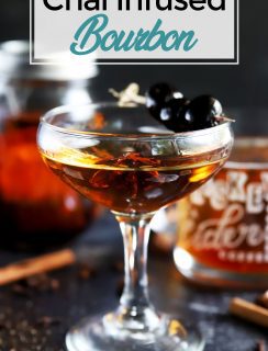 Pinterest image of chai infused bourbon