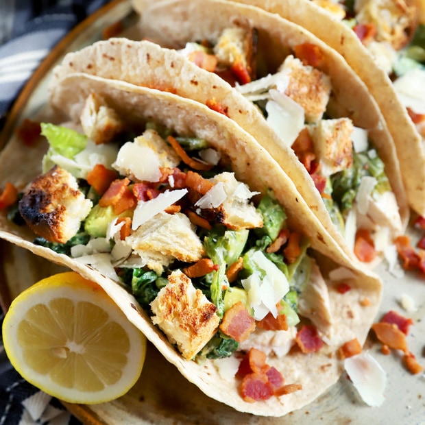 Charred Caesar Salad Avocado Chicken Tacos Cake 'n Knife