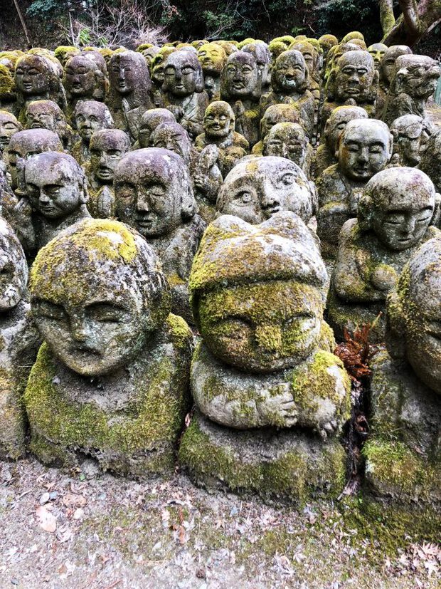 Buddha statues in Kyoto, Japan