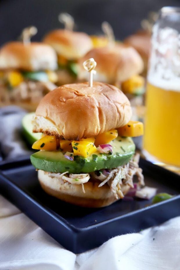 Game day party sliders with beer