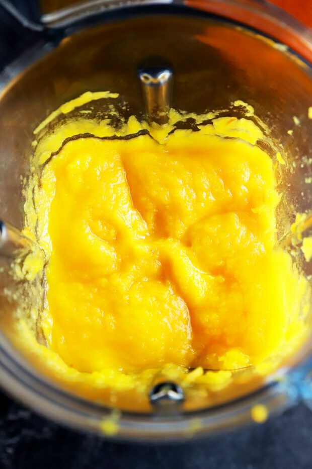 Pumpkin being processed in a Vitamix