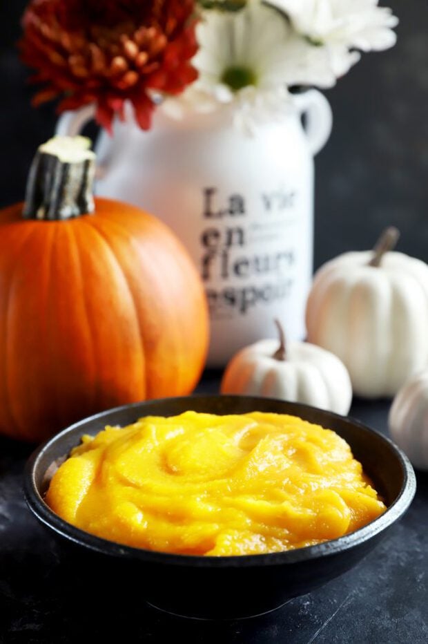 Pumpkin puree in a bowl