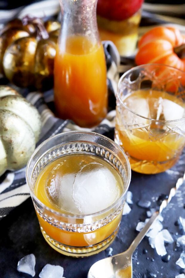 Cocktails with pumpkin and bourbon