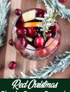 Single Serve Red Christmas Sangria Pinterest Image