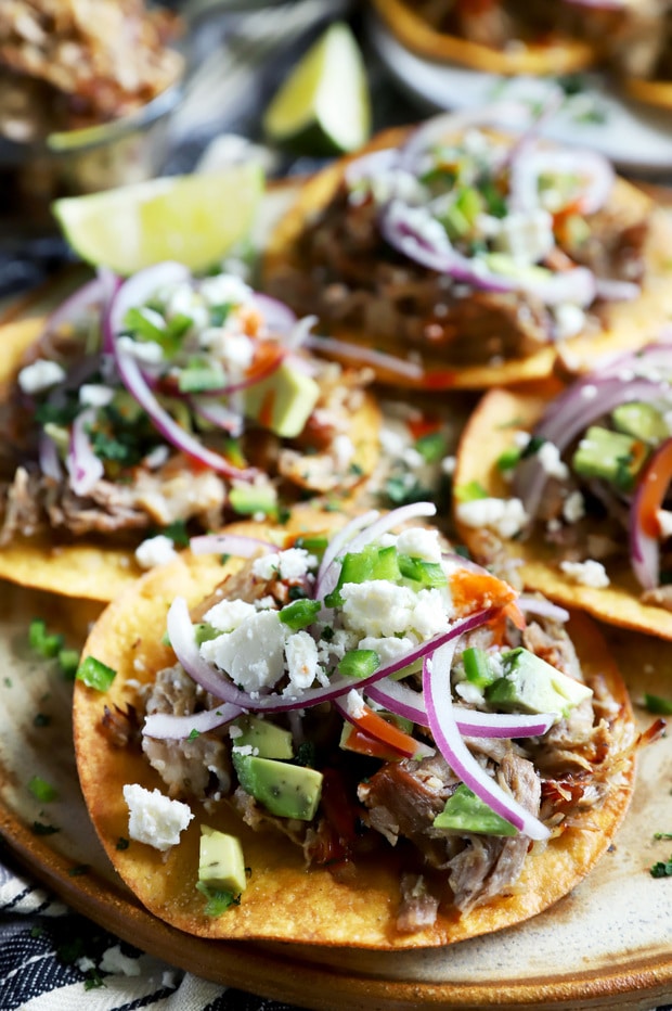 Instant Pot Carnitas on tostadas