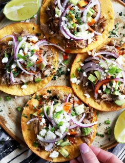 Crispy Instant Pot carnitas tostadas thumbnail