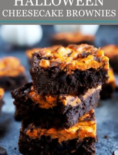 Halloween Cheesecake Brownies Pinterest graphic